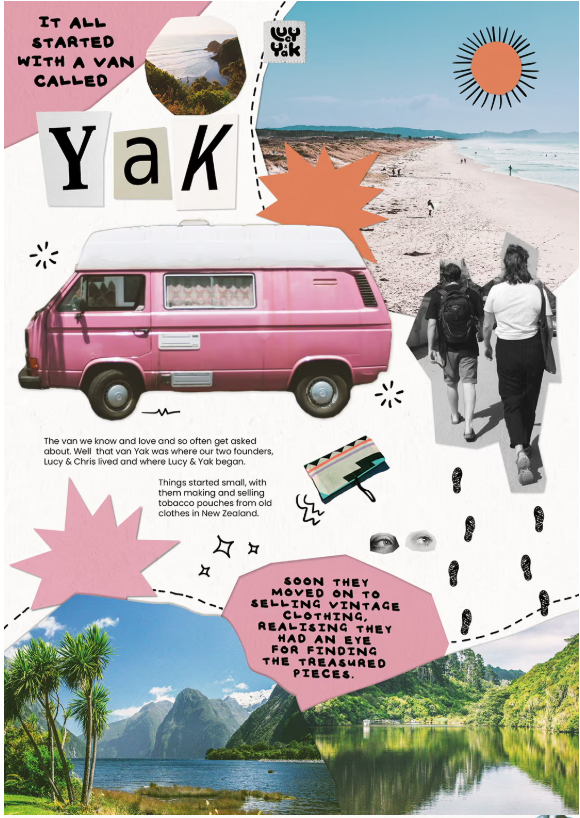 Screenshot pagina About di Lucy & Yak