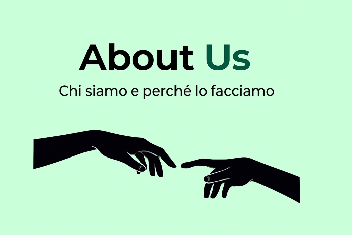 Scritta About US e mani che quasi si toccano